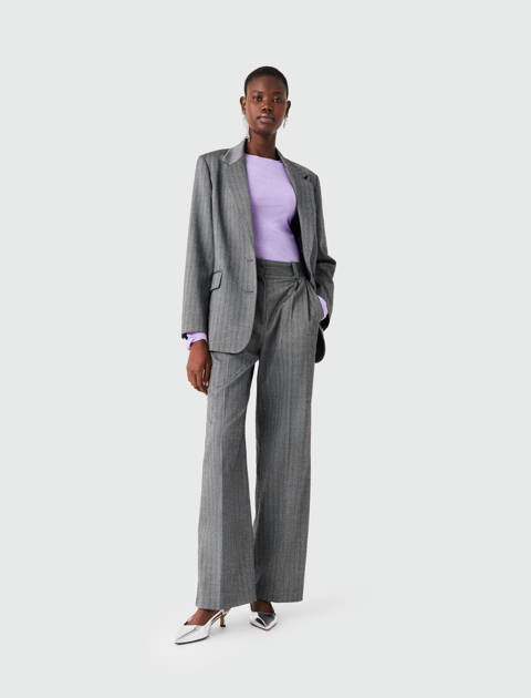 Maje — Veste de tailleur strassé – Gris