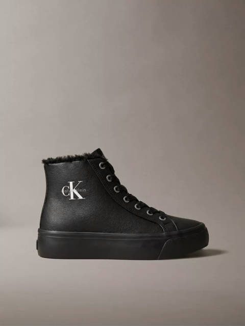 Calvin Klein — Baskets montantes à plateforme en cuir