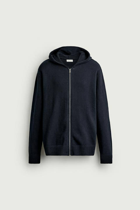 Zara — Sweat en maille 100 % coton à capuche