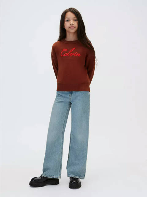 Calvin Klein — Pull en maille avec logo pour enfant