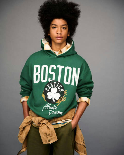 Zara — Sweat à capuche imprimé nba - boston celtics