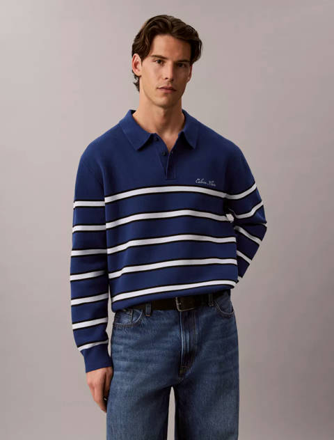 Calvin Klein — Polo rayé en coton