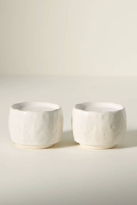 Anthropologie — Salière et poivrière en grès portugais Old Havana