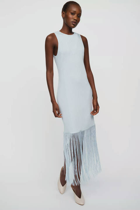 Anthropologie — Robe midi tricotée à franges Siempre