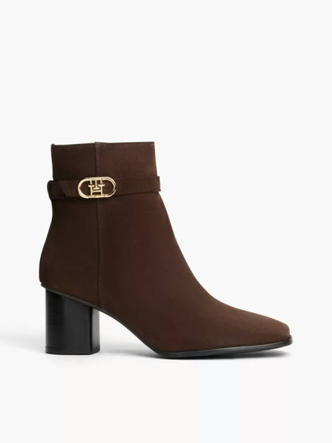 Tommy Hilfiger — Bottines en daim talon carré à bride et boucle