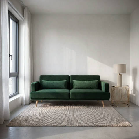 Maisons du Monde — Canapé clic-clac 3 places vert Elvis