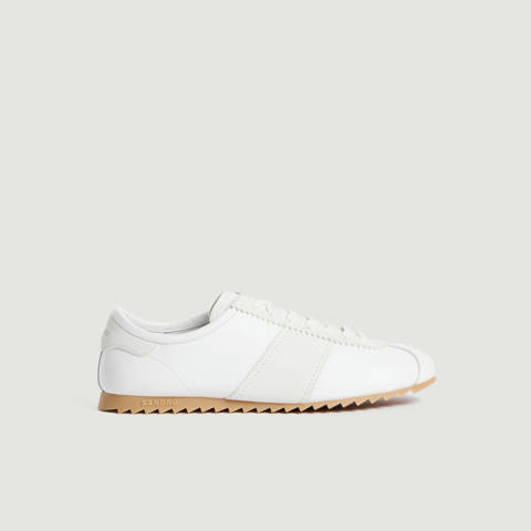 Sandro — Baskets running en cuir – Blanc