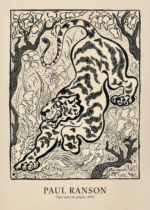 Desenio — Paul Ranson - Tiger in the Jungle Affiche