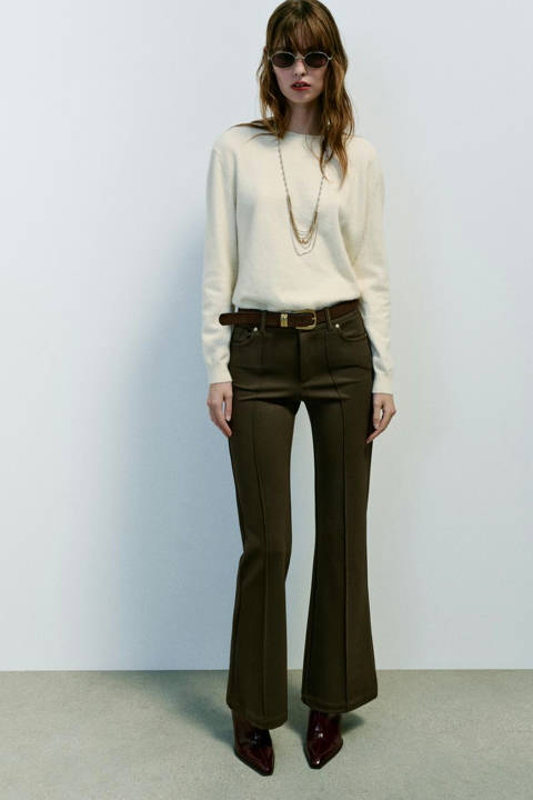 Zara — Pantalon flare cinq poches