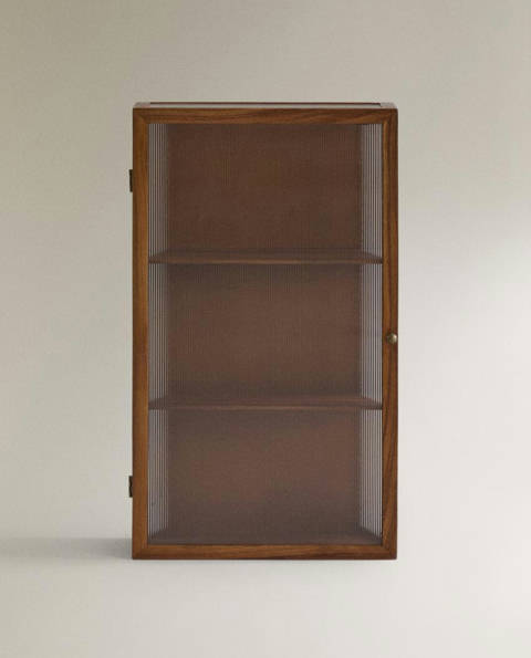 Zara Home — Vitrine murale bois et verre cannelé