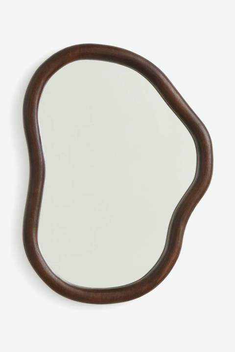 H&M Home — Grand miroir en bois de manguier – Marron foncé
