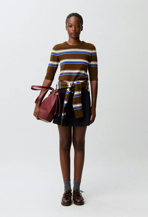 Claudie Pierlot — Pull rayé col rond – Multico