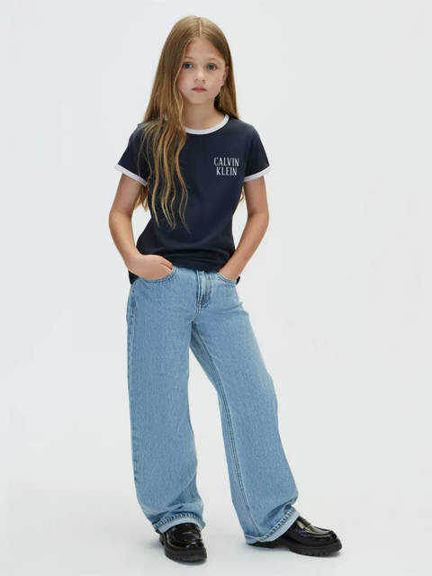 Calvin Klein — T-shirt ringer avec logo pour enfant