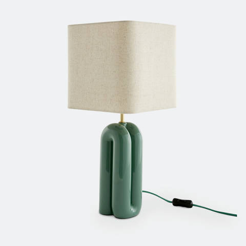La Redoute Interieurs — Lampe à poser céramique et lin, Malo