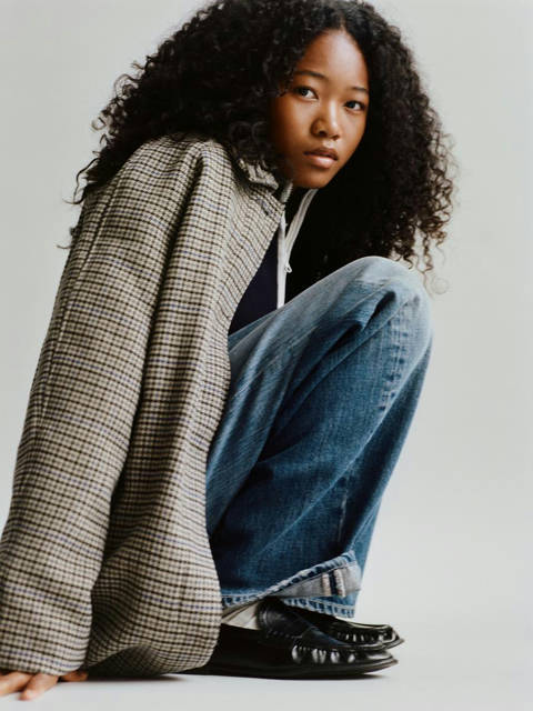 Zara — Manteau long à carreaux en laine
