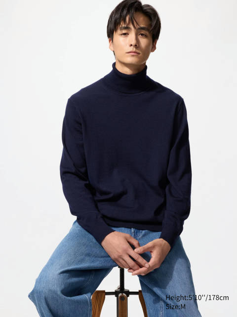 Uniqlo — Pull col roulé 100% laine mérinos