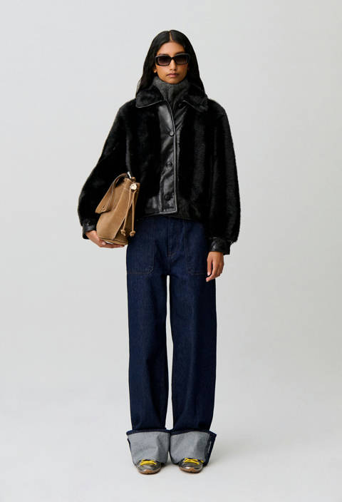 Claudie Pierlot — Veste courte fausse fourrure – Noir
