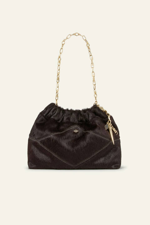 ba&sh — Sac Pony Hair Mini June Tote – Marronfonce