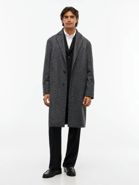 Tommy Hilfiger — Manteau droit en tweed de laine mélangée