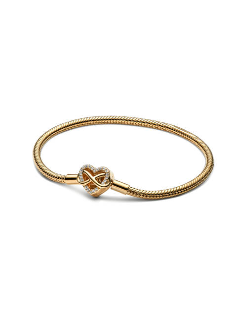 Pandora — Bracelet maille serpent fermoir cœur de l'infini scintillant