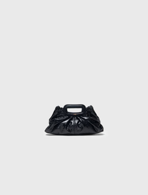 Maje — Milpli mini en cuir craquelé – Noir