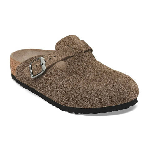 Birkenstock — Boston Kids Suede Leather – Concrete Gray