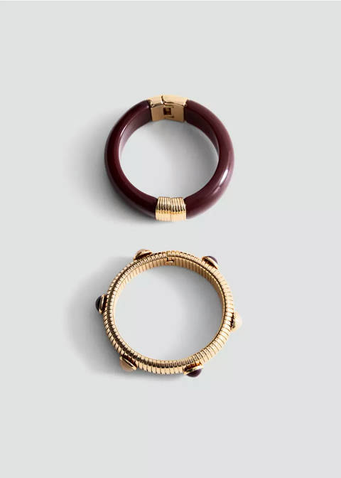 Mango — Lot de 2 bracelets au design irrégulier