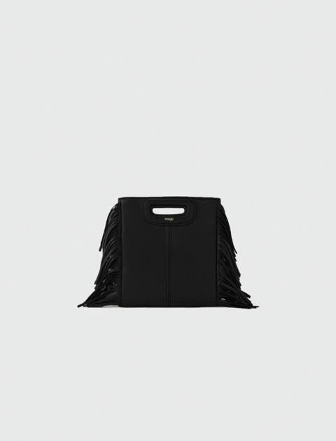 Maje — Sac M mini en cuir lisse – Noir