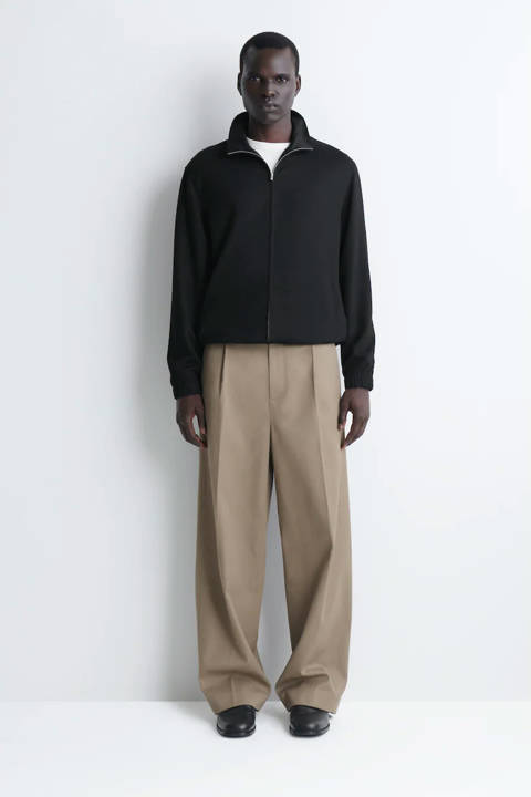 COS — Blouson zippé à col cheminée en jersey