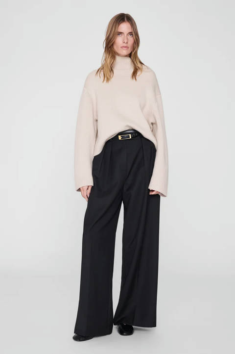 Anine Bing — Alma Turtleneck Sweater - Beige