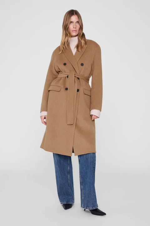 Anine Bing — Sana Coat - Camel Cashmere Blend