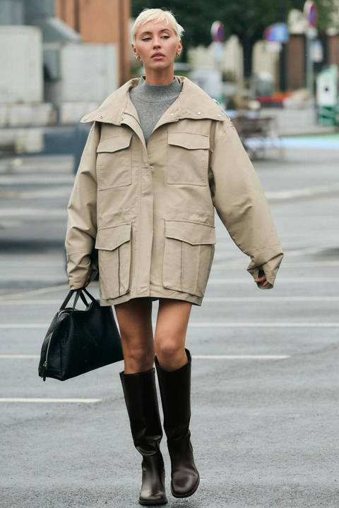Zara — Veste col montant poches